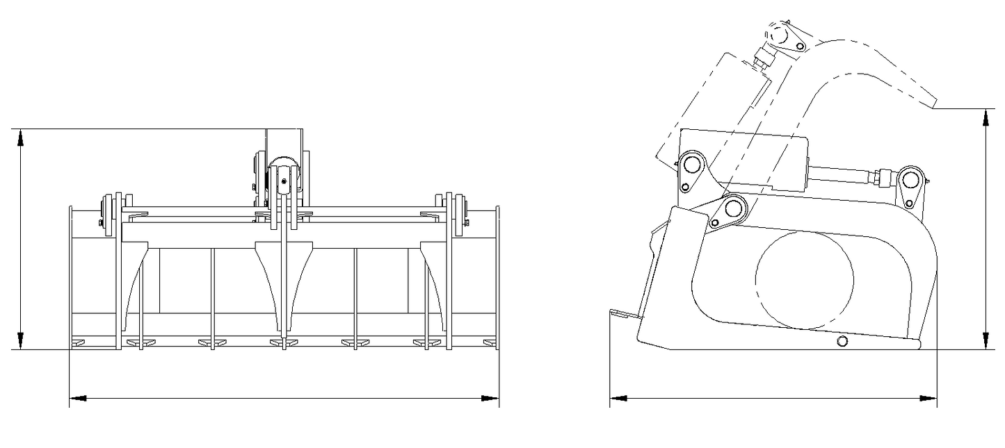 Root Grapple Bucket 42IN-Mini Skid Steer Attachment