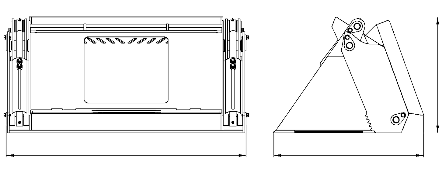 4 In 1 Multi - Purpose Drive Bucket - Dumping/Loading/Digging/Leveling/Grappling/Dozing