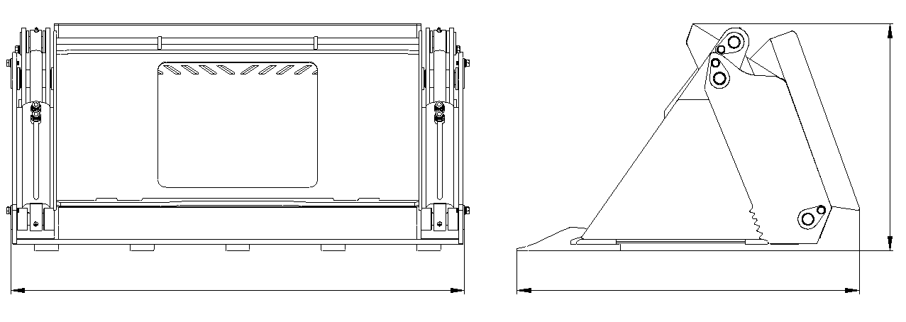 4 In 1 Bucket with Teeth - Multi-Purpose Dumping/Loading/Digging Tool, 20mm High-Tensile Steel, Optional Bolt-On Cutting Edge