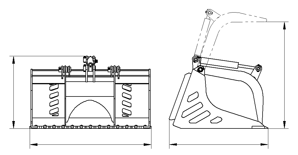 Rod Rock Grapple Bucket-Compact Skid Steer Attachment