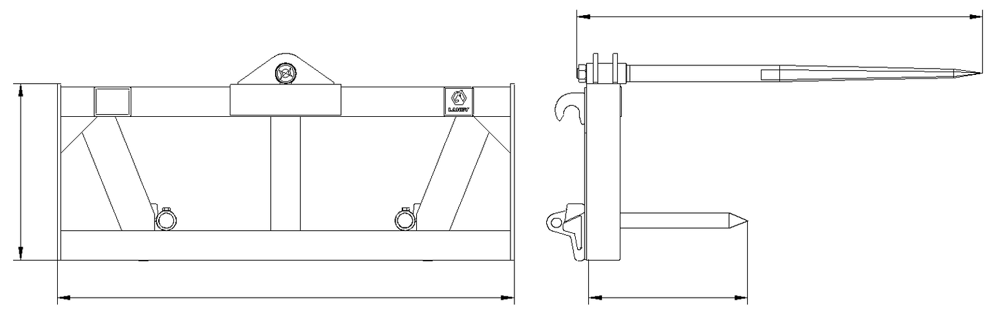 Root Grapple Attachment - Tractor Quick Tach Compatible, HD Forged Spear, Efficient Bale Handling Tool