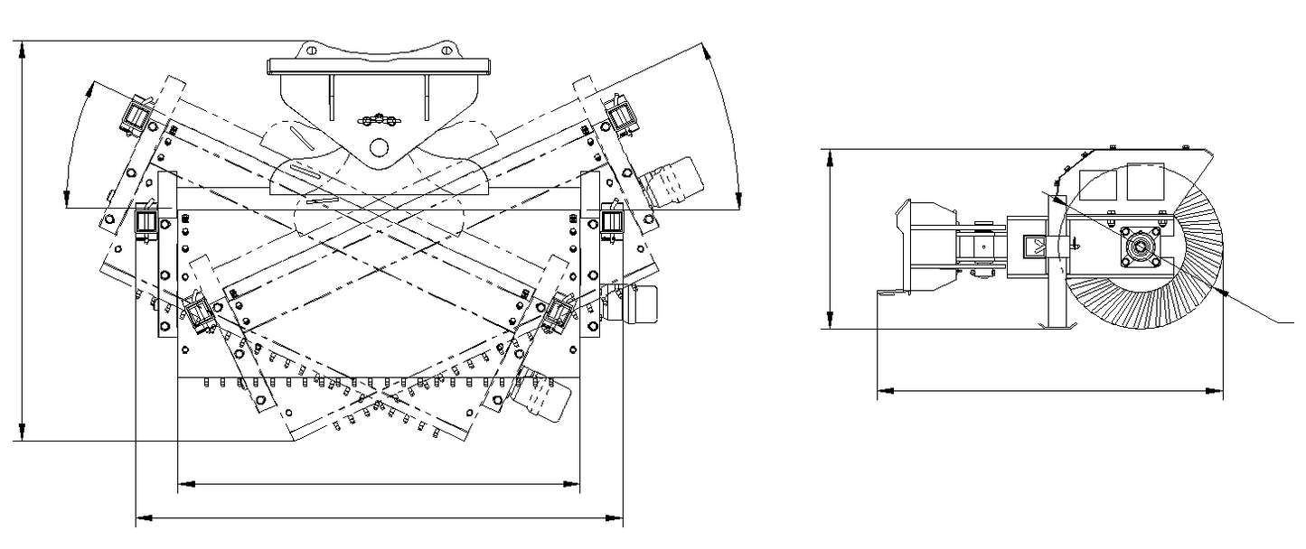 Angle Broom - Tilt Manually-Mini Skid Steer Attachment