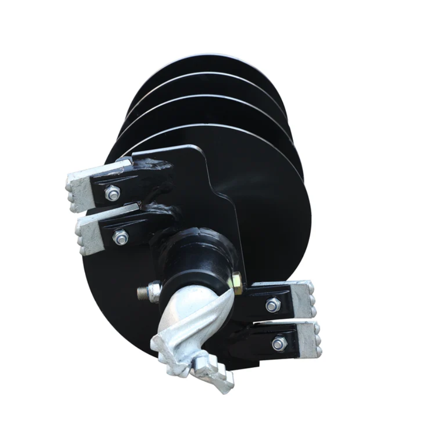 Skid Steer Post Hole Auger Drive Attachment, 12” Diameter Auger, 46” Drilling Depth