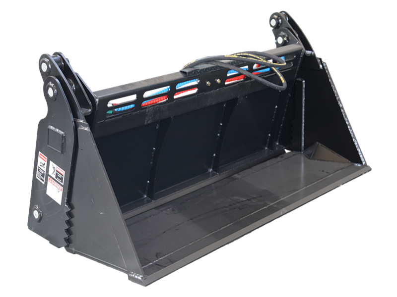 Construction Attachments 4 in 1 Skid Steer Low Profile Extended Bottom Bucket