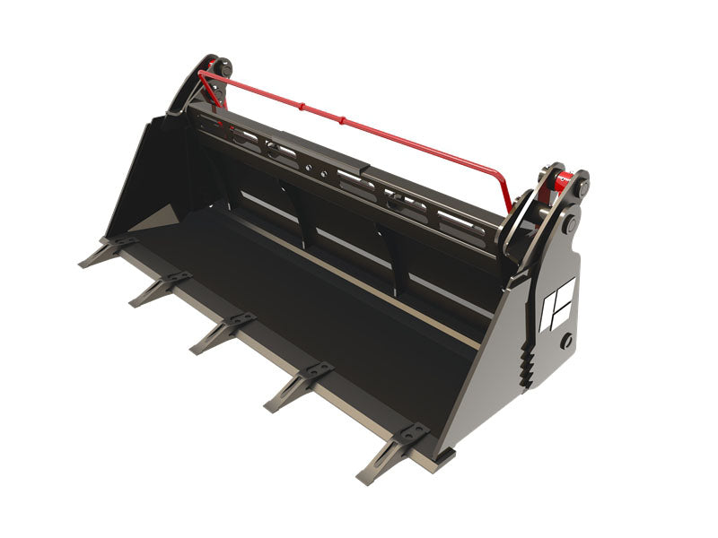 Skid Steer Attachments 4 in 1 Bucket with Teeth Low Profile Extended Bottom Bucket