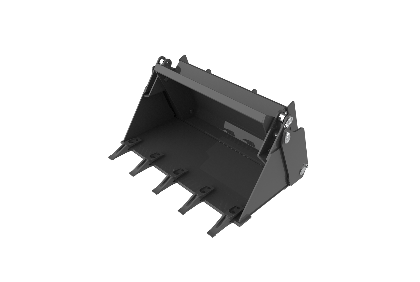 4 In 1 Bucket with Teeth - Multi-Purpose Dumping/Loading/Digging Tool, 20mm High-Tensile Steel, Optional Bolt-On Cutting Edge