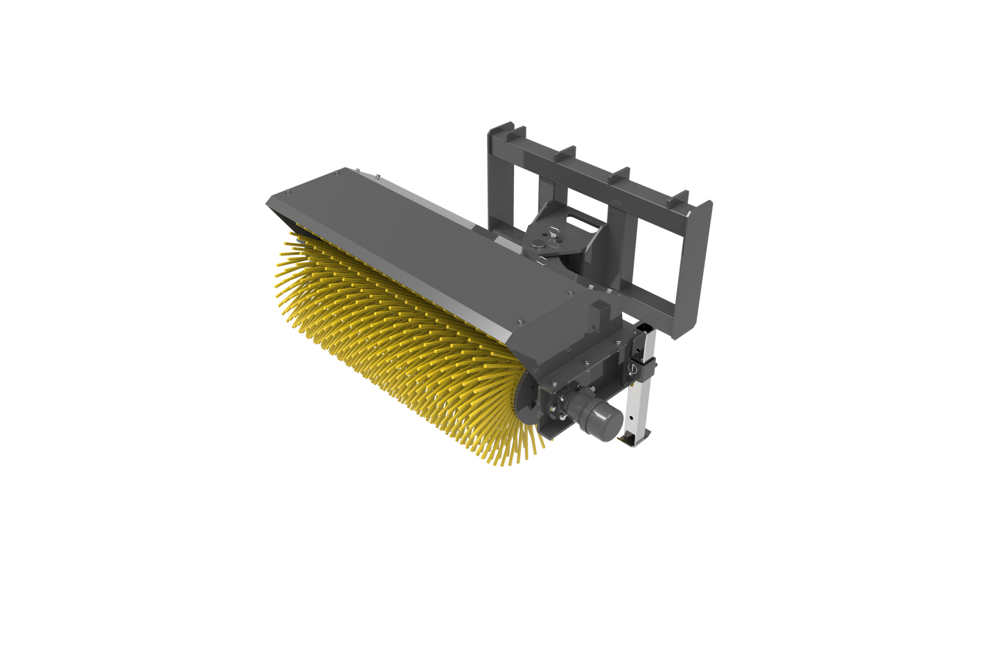 Compact Skid Steer Angle Broom - Hydraulic Drive for Dirt/Snow Debris Sweeping