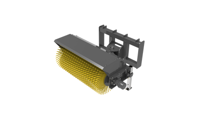 Compact Skid Steer Angle Broom - Hydraulic Drive for Dirt/Snow Debris Sweeping