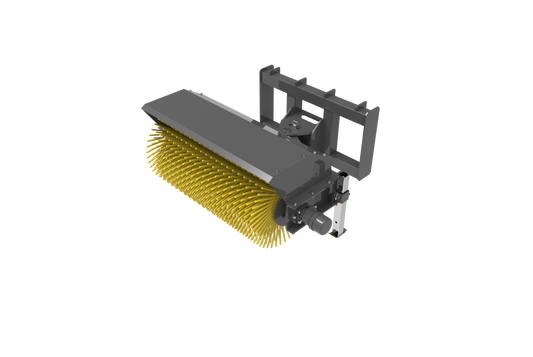 Compact Skid Steer Angle Broom - Hydraulic Drive for Dirt/Snow Debris Sweeping
