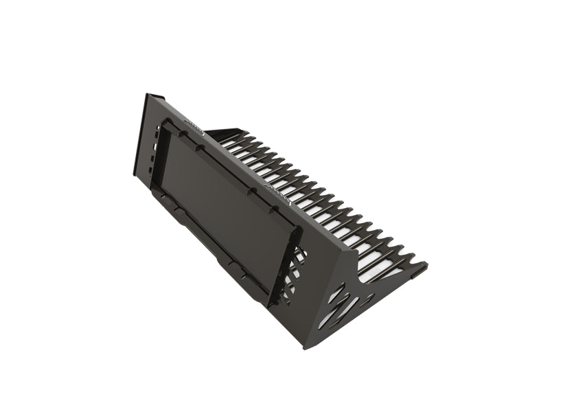 Heavy Rod Rock Bucket - Extreme Duty Round Bar Rake for Large Skid Steer Loaders