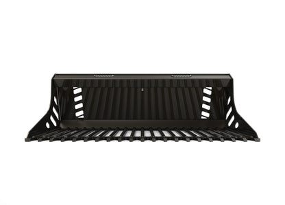 Heavy Rod Rock Bucket - Extreme Duty Round Bar Rake for Large Skid Steer Loaders