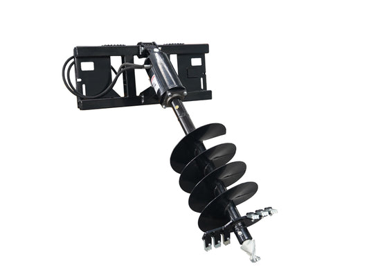 Skid Steer Post Hole Auger Drive Attachment, 12” Diameter Auger, 46” Drilling Depth