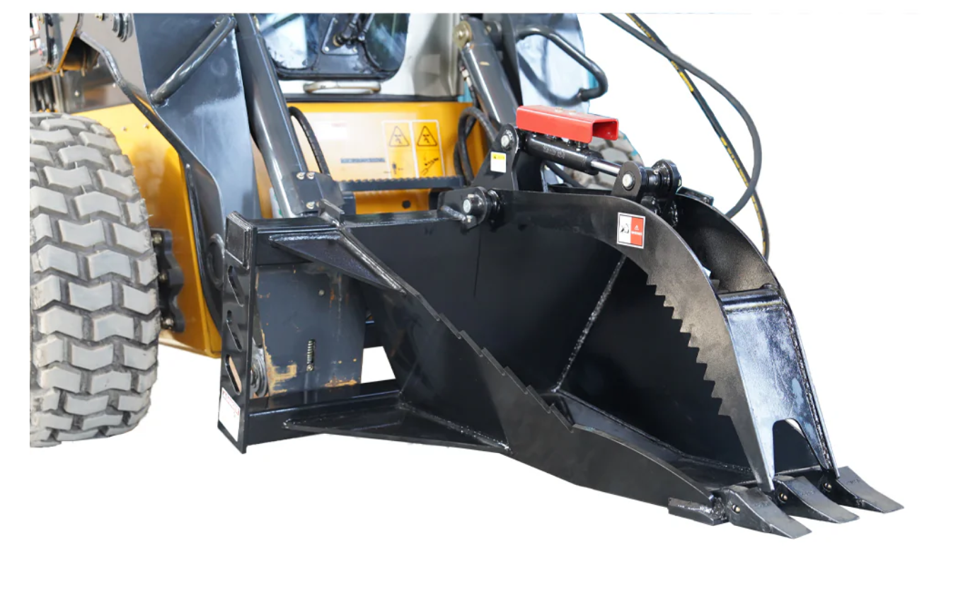 Skid Steer Stump Bucket Grapple Extreme Heavy Duty