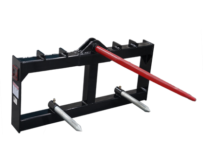 3 Point Tractor 43" Hay Bale Spear Frame 3000 lb Capacity for Bobcat Skid Steer Quick Attach