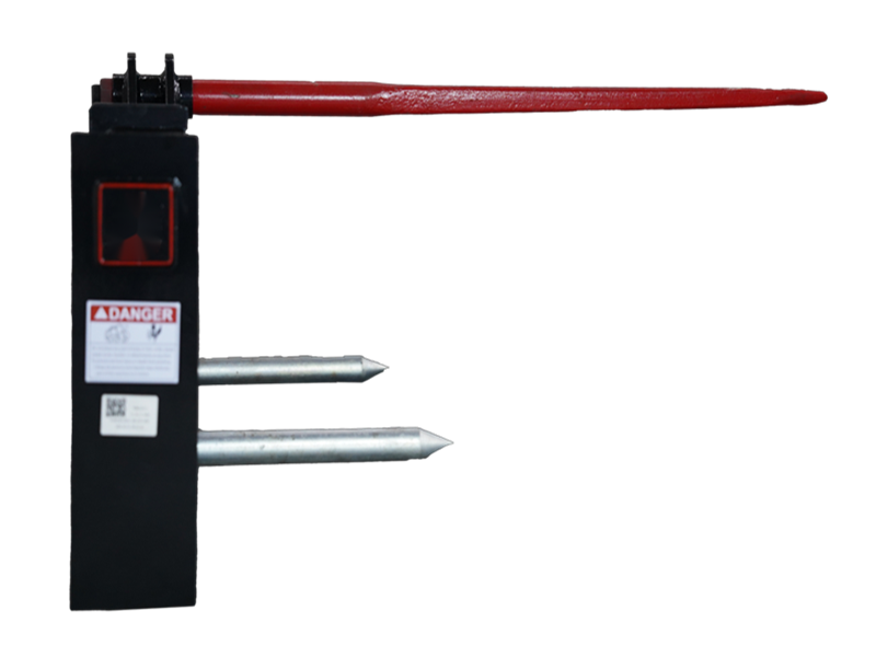 3 Point Tractor 43" Hay Bale Spear Frame 3000 lb Capacity for Bobcat Skid Steer Quick Attach