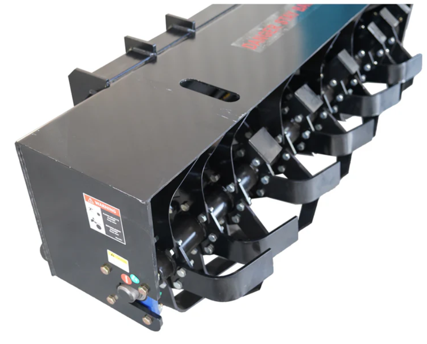 72" Skid Steer Heavy-Duty Rotary Tiller, Gardening Rototiller Attachments