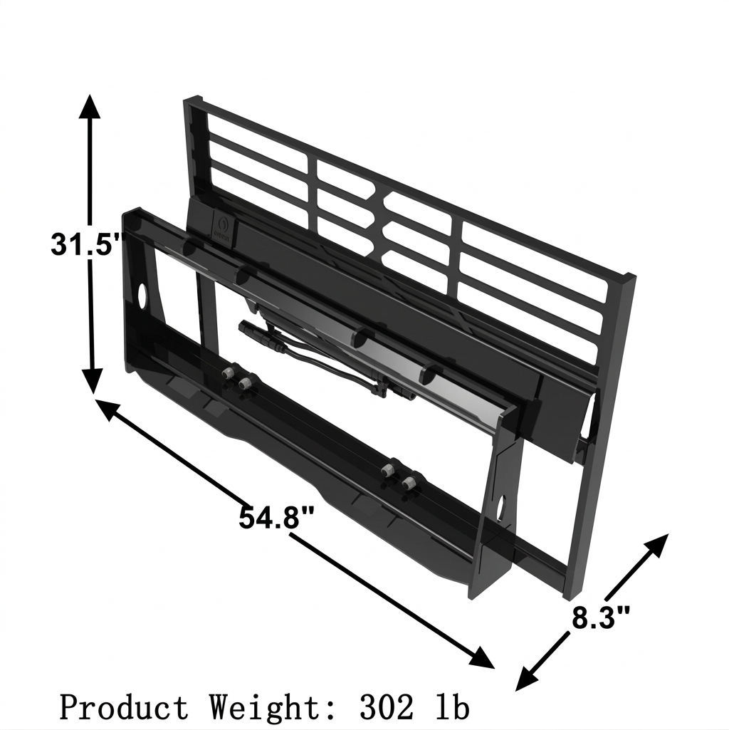 Skid Steer Adjustable Hydraulic Pallet Fork Frame Attachment
