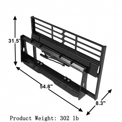 Skid Steer Adjustable Hydraulic Pallet Fork Frame Attachment