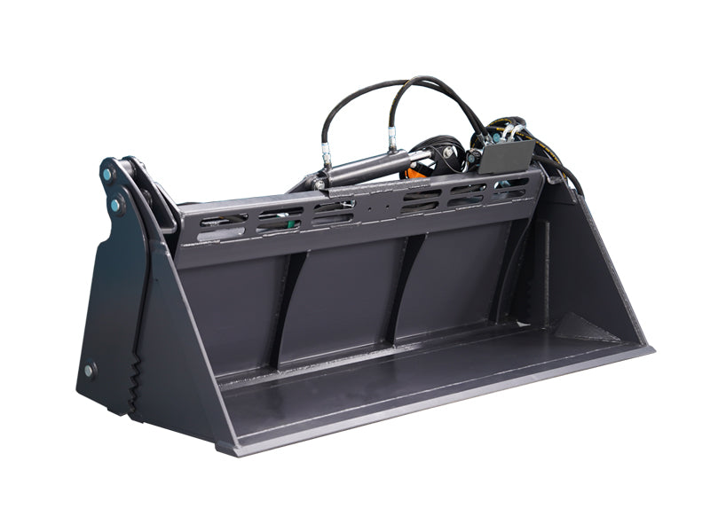 Skid Steer Attachments 4 in 1 Low Profile Extended Bottom Tilt Bucket