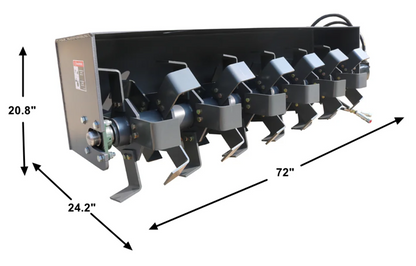 72" Skid Steer Light-Duty Rotary Tiller,Rototiller Attachments for Gardening