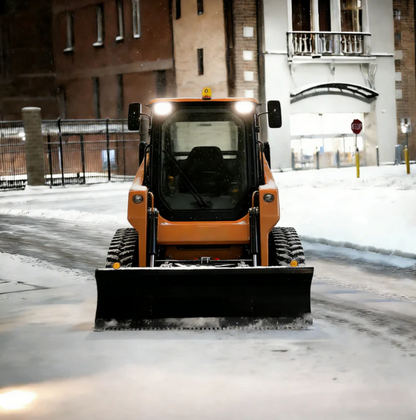 Skid Steer 72" Extreme-Duty Pusher Snow Plow, Snow Blade, Dozer Blade Combo Attachment