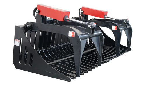Skid Steer 84" Rock Grapple Bucket - Dual Cylinder