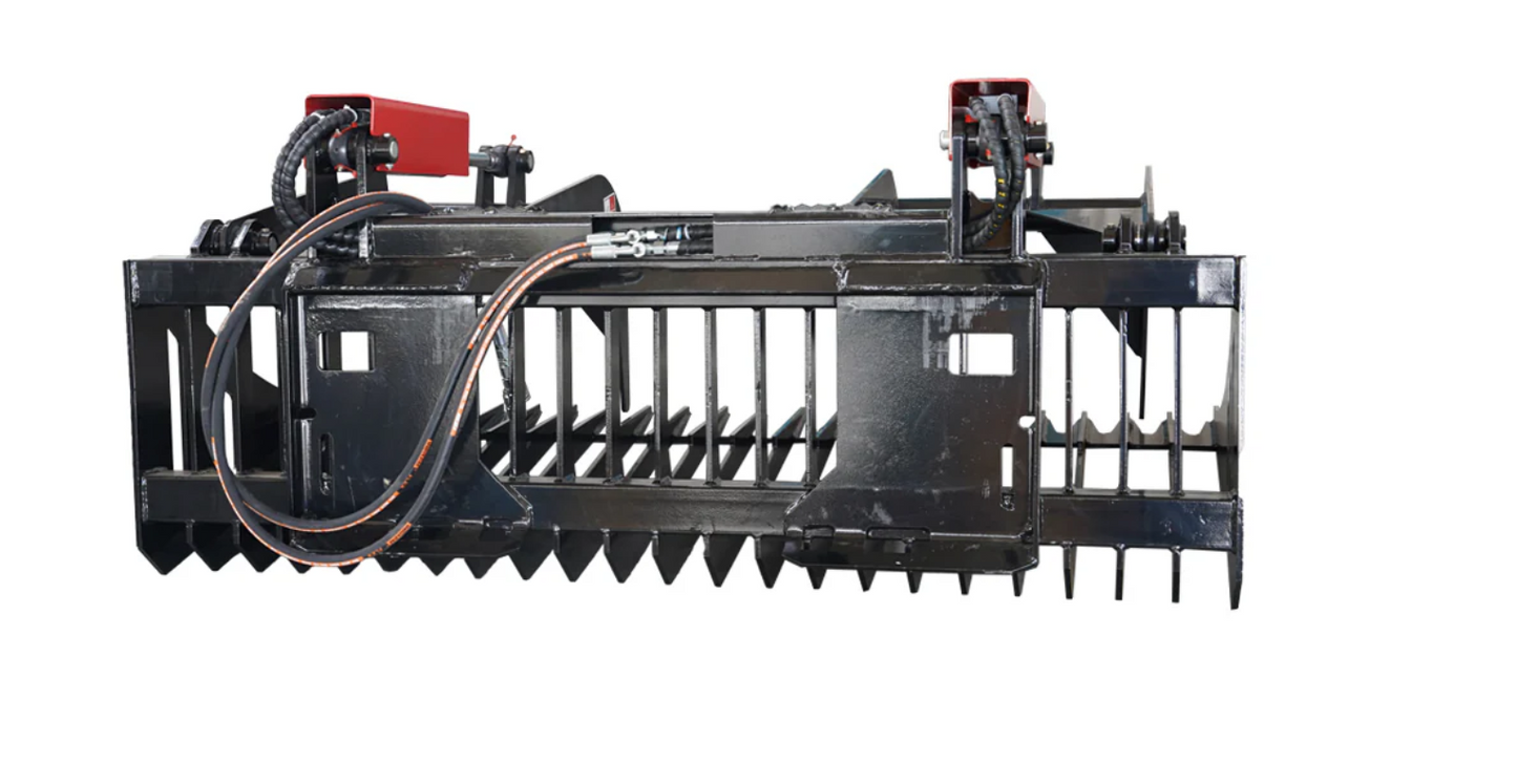 Skid Steer 84" Rock Grapple Bucket - Dual Cylinder
