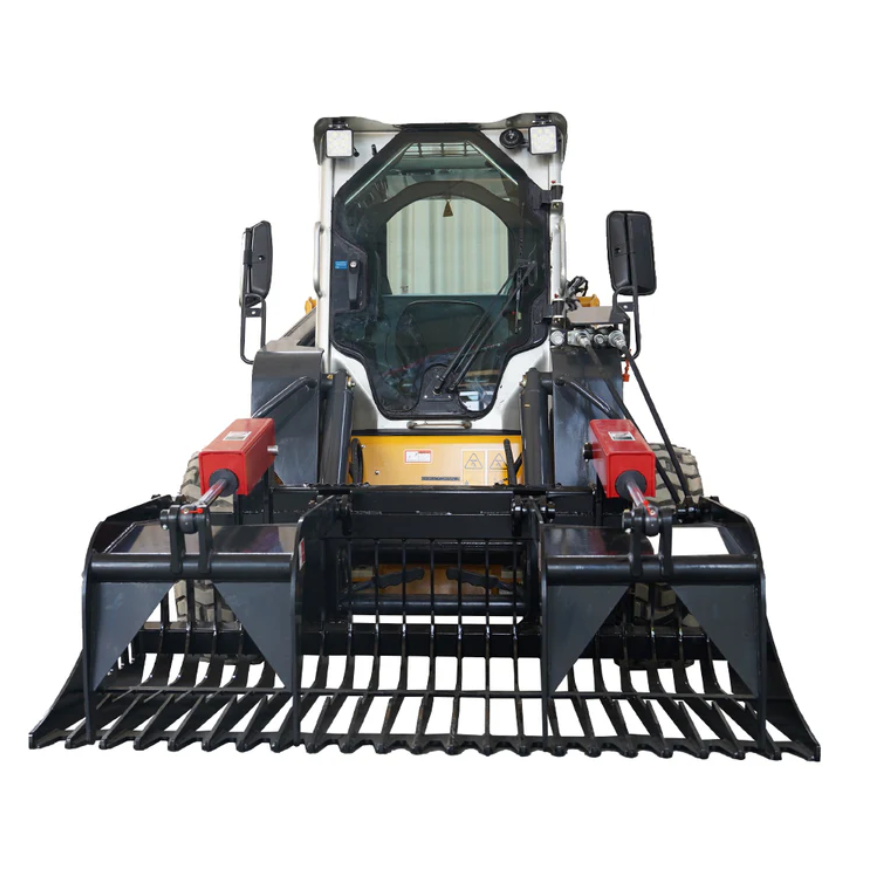Skid Steer 84" Rock Grapple Bucket - Dual Cylinder