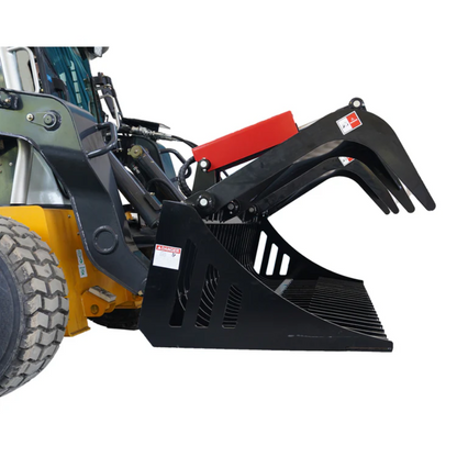 Skid Steer 84" Rock Grapple Bucket - Dual Cylinder