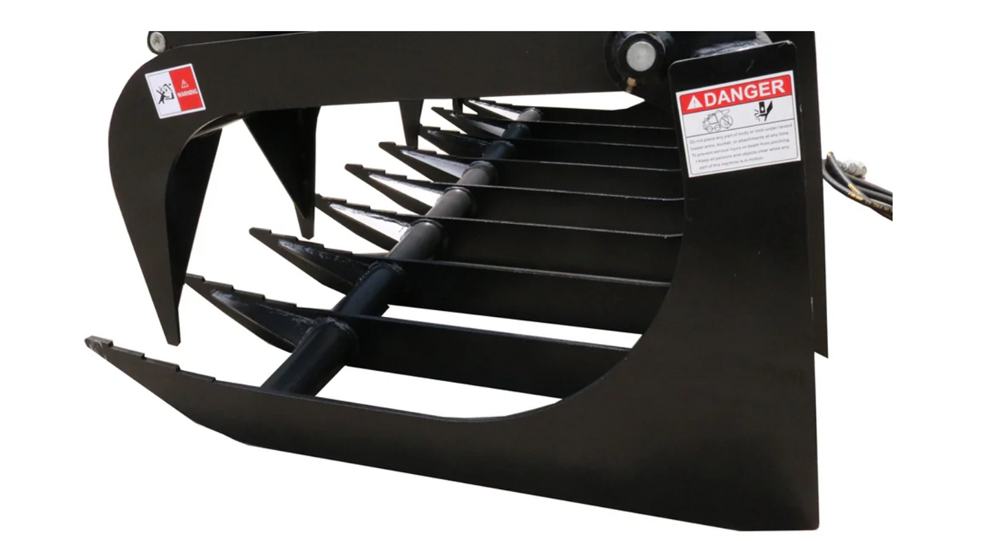 Skid Steer 72" Dual Cylinders Root Grapple Bucket