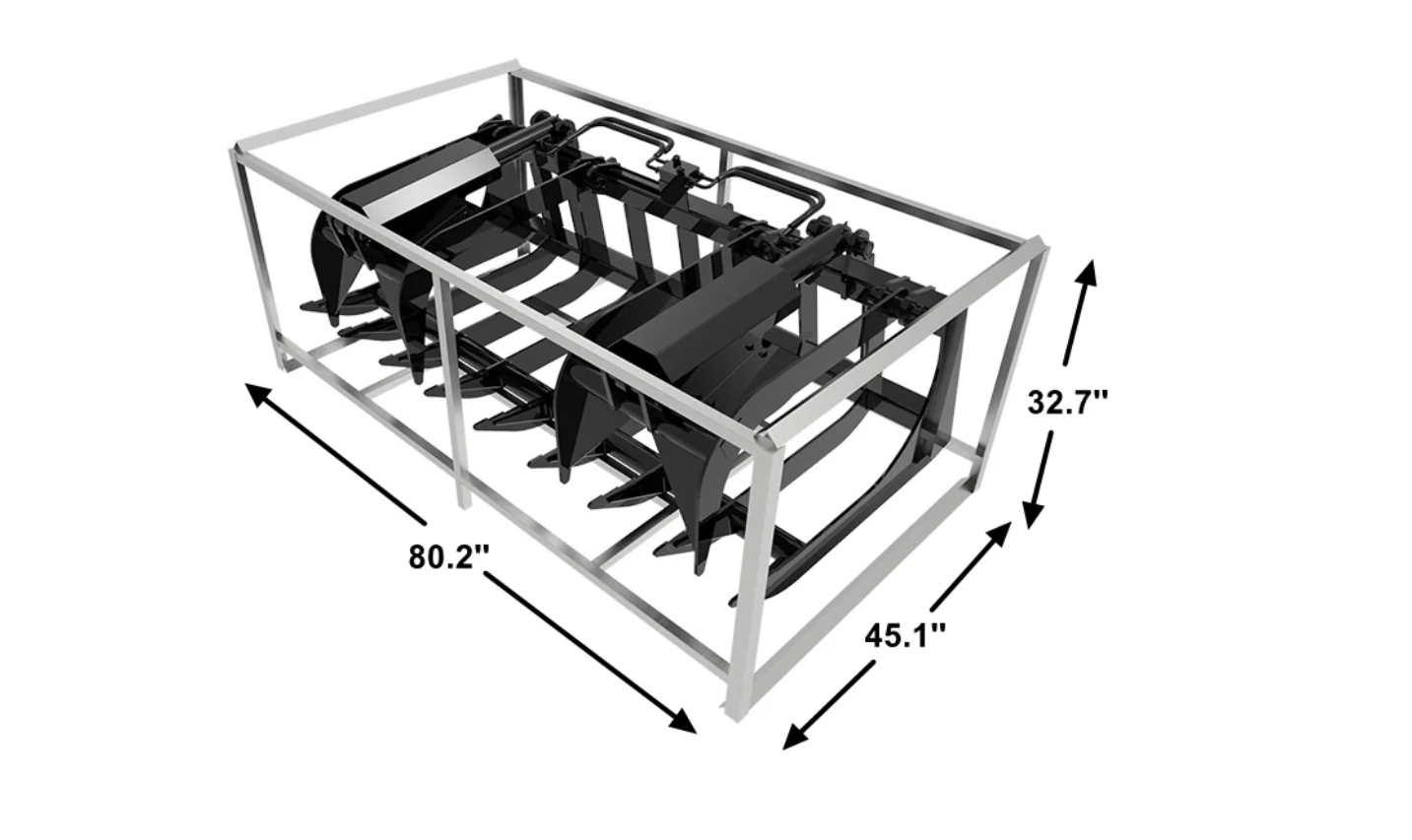 Skid Steer 72" Dual Cylinders Root Grapple Bucket