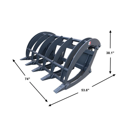 Skid Steer 72" Heavy Duty Root Grapple Rake