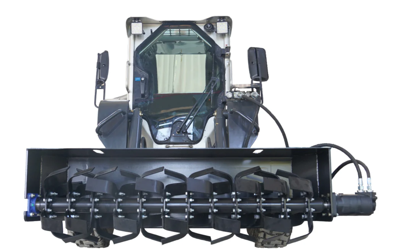 72" Skid Steer Light-Duty Rotary Tiller,Rototiller Attachments for Gardening