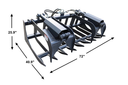 Dual Cylinders Root Grapple Bucket with Skid Steer Universal Quick Hitch