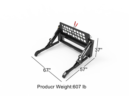 Skid Steer Loader Attachment Two-Cylinder Pipe Pallet Fork Grapple