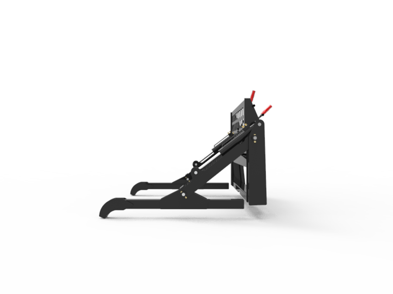 Skid Steer Loader Attachment Two-Cylinder Pipe Pallet Fork Grapple