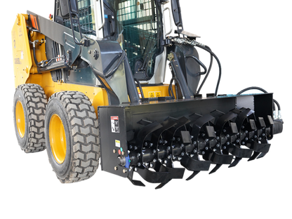 72" Skid Steer Heavy-Duty Rotary Tiller, Gardening Rototiller Attachments