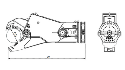 Skid Steer Scrap Shears equipped with rugged 360° rotation system
