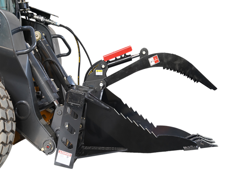 Skid Steer Stump Bucket Grapple Attachment Extreme Duty