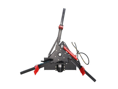 Tire Grabber attachment safely change and store large tires in a way for skid steer